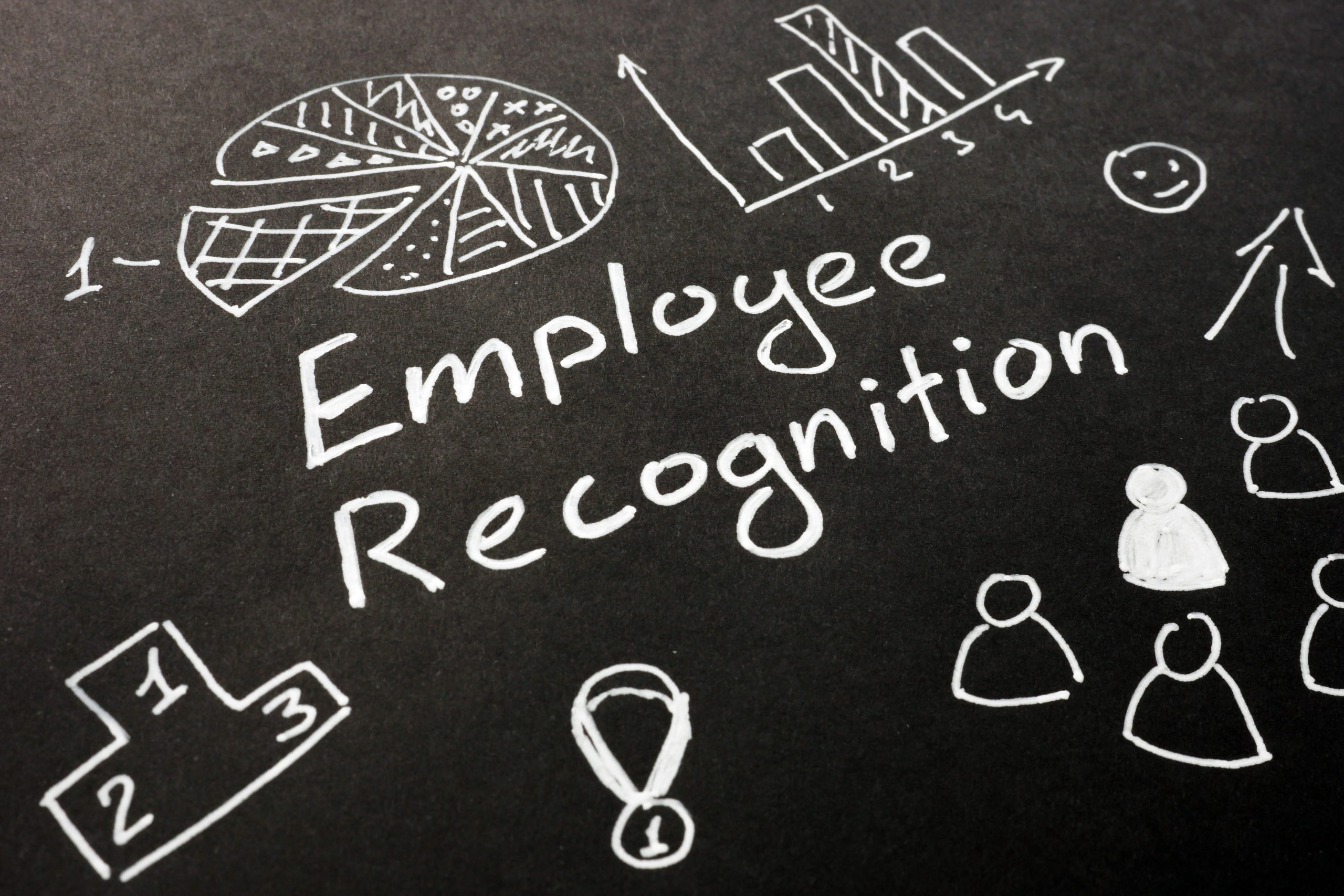 Employee recognition inscription on the black sheet.